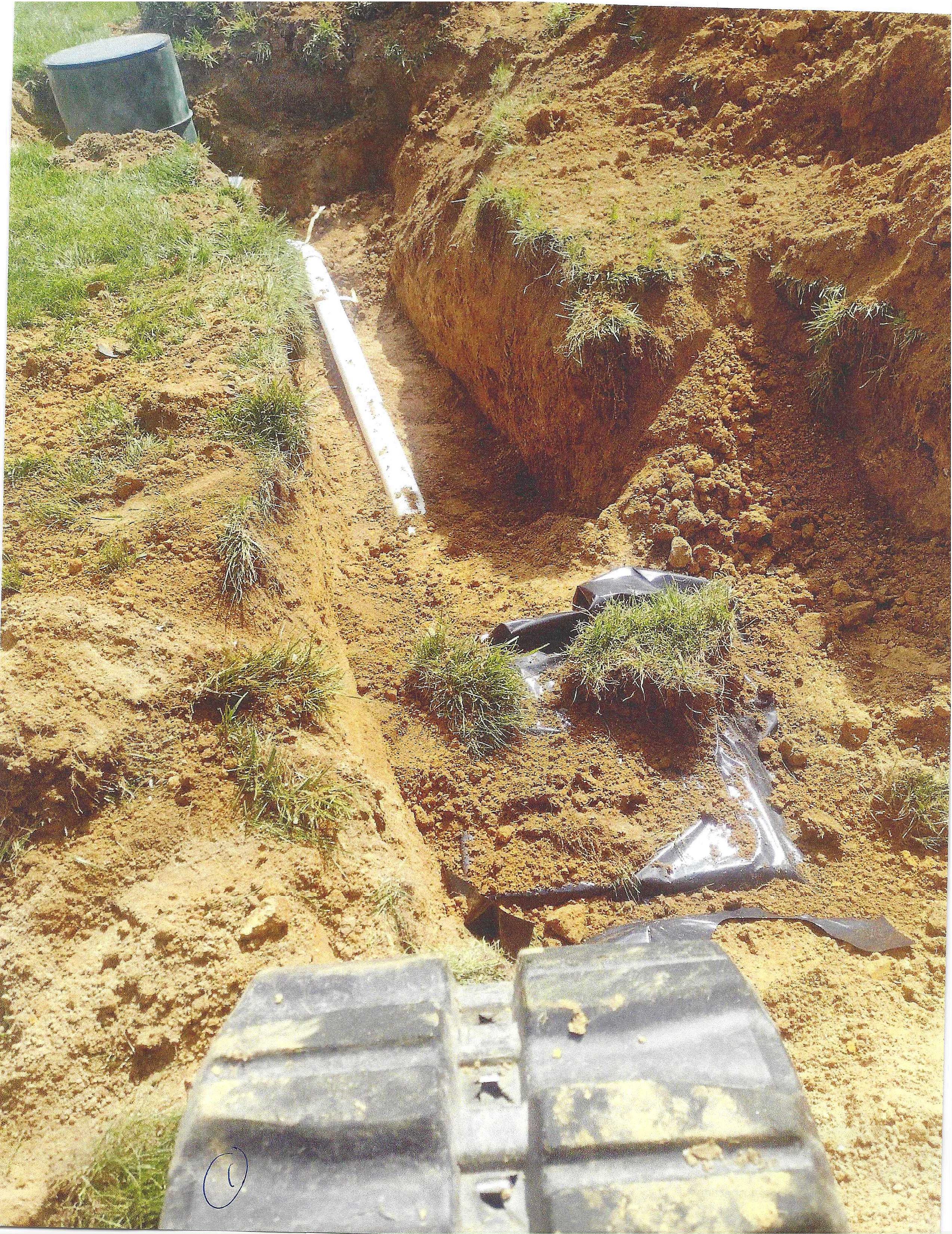 trench for a septic system